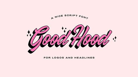 Good Hood Script Font – Free Design Resources Fonts For Slogan, Fonts For Canva, Best Free Script Fonts, Fonts For Business, Royalty Free Fonts, Fonts For Logo, Playful Fonts, Slogan Ideas, Fonts Retro