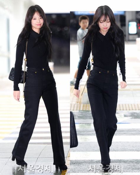 Jennie Airport, Jennie Pics, Hobble Skirt, Kim Dress, Pop Clothing, Icn Airport, All Eyes On Me, Casual Day Outfits, Korean Idol