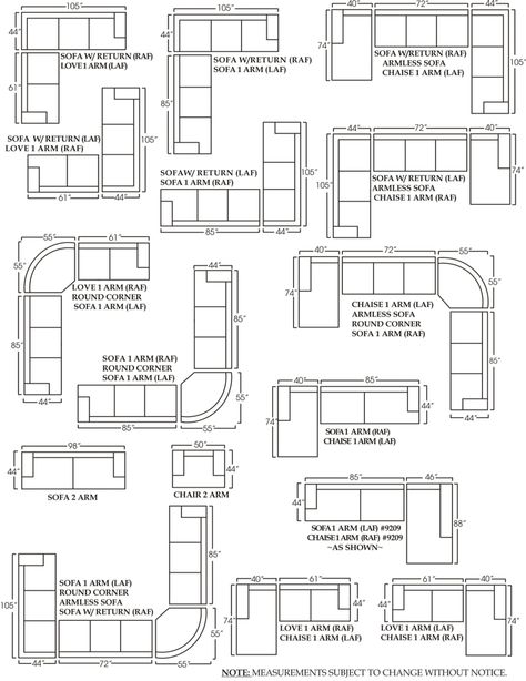 Furniture sizes Sectional Couch Layout, Couch Dimensions, Sofa Measurements, Sofa Layout, Dovetail Furniture, Sofa Dimension, L Shaped Couch, Apartment Sofa, U Shaped Sofa