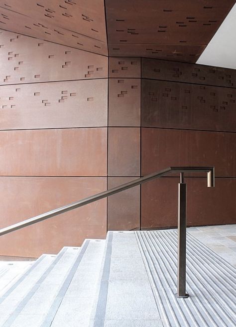 Commercial Stairs, Outdoor Handrail, Architecture Portfolio Layout, Metal Handrails, Step Railing, Handrail Design, Stainless Steel Handrail, Wall Railing, Fence Wall