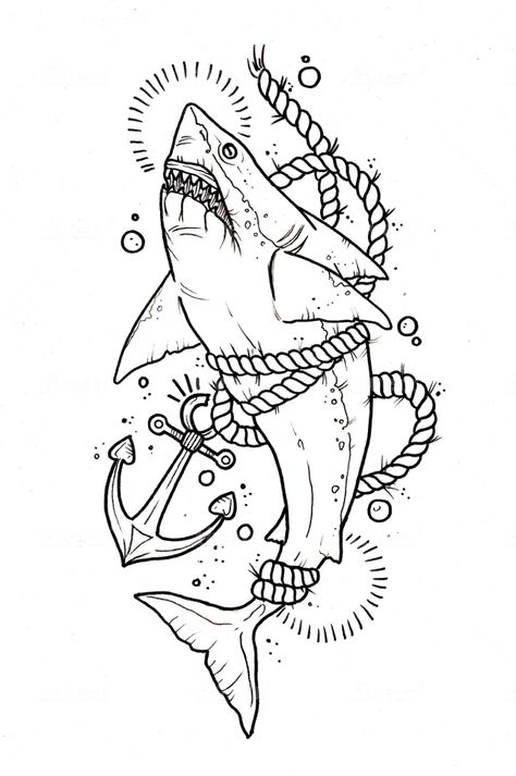 Neotraditional Tattoo Stencil, Neo Traditional Stencil, Thick Outline Tattoo, Neo Traditional Tattoo Stencil, American Traditional Drawing, New School Tattoo Designs Drawings, Geomatic Tattoo Design, Old School Shark Tattoo, Neo Traditional Whale Tattoo