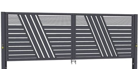 modern gates made of steel panels 371-2 Modern Fences, Modern Gates, Pintu Ganda, Latest Gate Design, Iron Main Gate Design, Home Window Grill Design, Main Gates, Sliding Gates, Design Grill