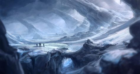 Frozen wasteland - revised by merl1ncz on DeviantArt Frozen Wasteland, Frozen Background, Location Inspiration, Planets Art, Landscape Concept, Fantasy Places, City Landscape, Fantasy Art Landscapes, Fantasy Concept Art