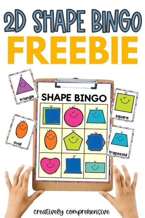 Shape Small Group Activities Preschool, Shape Pictures Kindergarten, Shape Bingo Preschool Free Printables, Shape Bingo, Kinder Math Centers, Tk Ideas, Math Shapes, Math Binder, 2d Shapes Activities