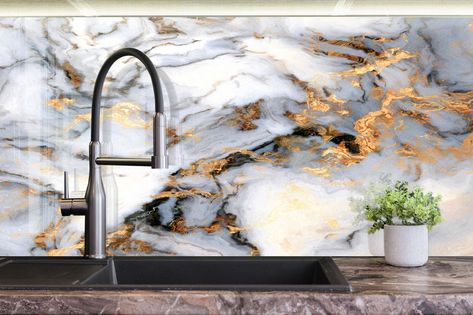 Acrylic Splashback Kitchen, Splashback Kitchen Ideas, Tempered Glass Backsplash Kitchen, Glass Backsplash Tile, Modern Kitchen Wall Decor, Glass Backsplash Kitchen, Glass Kitchen Backsplash, Splash Backs, Stove Backsplash