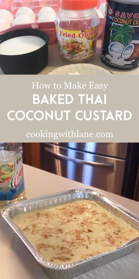 Thai Coconut Dessert Recipes, Asian Coconut Dessert, Thai Coconut Pudding, Coconut Rice Dessert, Thai Coconut Dessert, Thai Custard With Sticky Rice, Creme Of Coconut Recipes, Coconut Milk Dessert Easy, Thai Desserts Traditional