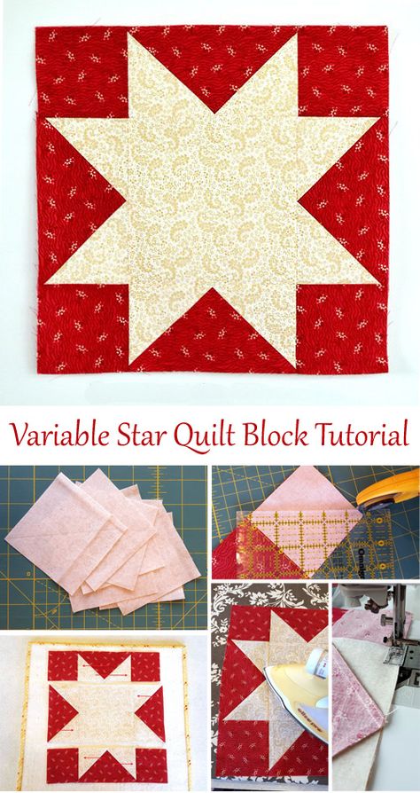 Variable Star Quilt Block Tutorial Large Star Block Quilt Patterns, Star Quilt Blocks Easy, Easy Star Quilt Blocks Free Pattern, Star In A Star Quilt Block, Quilts With Stars, Sawtooth Star Quilt Block Free Pattern, Star Within A Star Quilt Block, Sawtooth Star Quilt Block, Scrap Blocks