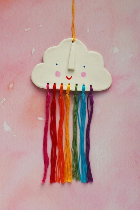 Air Dry Clay How To Use, Air Dry Clay Rainbow, Rainbow Clay Art, Kids Pottery Ideas, Air Drying Clay Projects, Clay Kids Crafts, Pottery Ideas For Kids, Ceramics For Kids, Easy Clay Projects For Kids