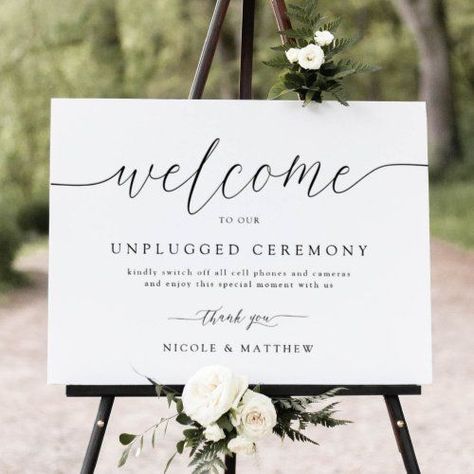 Wedding Program Sign, Wedding Ceremony Sign, Unplugged Ceremony Sign, Unplugged Wedding Sign, Unplugged Ceremony, Wedding Ceremony Ideas, Ceremony Sign, Wedding Ceremony Signs, Unplugged Wedding