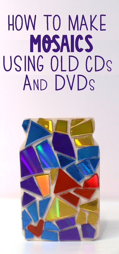 Mosaic With Cds, Mosaic Art Projects For Kids, Old Cds Crafts, Cd Mosaic Diy, Repurpose Cds, Cd Recycle Ideas, Mosaic Designs Easy, Cd Painting Ideas Easy, Dvd Crafts