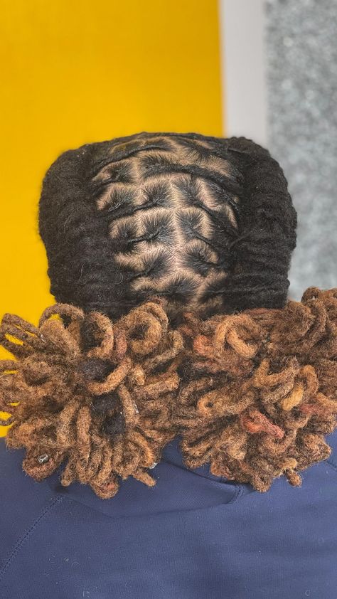 Locs Hairstyles For Women Petals, Loc Petal Mohawk Styles, Flower Petal Loc Styles, Low Loc Petal Bun, Loc Pineapple Ponytail, Petal Buns Locs, Fishtail Locs, Loc Pedals, Loc Petals Hairstyles