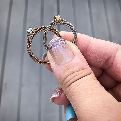 Guitar String Ring, String Ring, Wire Accessories, Guitar Jewelry, Guitar String Jewelry, Silver Guitar, Guitar String Bracelet, String Jewelry, Art Musical