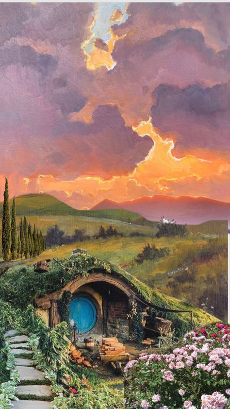 #Hobbiton Tolkien Artwork, Modern Man Cave, Book Works, The Shire, Middle Earth, Lord Of The Rings, Tolkien, Fantasy World, Clay Art