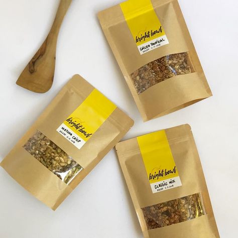 Granola Bag Packaging, Organic Product Packaging, Kraft Bag Packaging Ideas, Granola Packaging Ideas, Organic Products Packaging, Granola Packaging Design, Food Packaging Ideas, Granola Packaging, Paper Bag Packaging