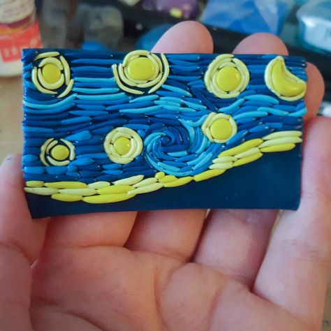 Create Your Own Starry Night with Polymer Clay - JSThreads Starry Night Art, Polymer Clay Tutorial, Clay Tutorials, Clay Charms, Polymer Clay Art, Polymer Clay Beads, Polymer Clay Crafts, Air Dry Clay, Clay Creations