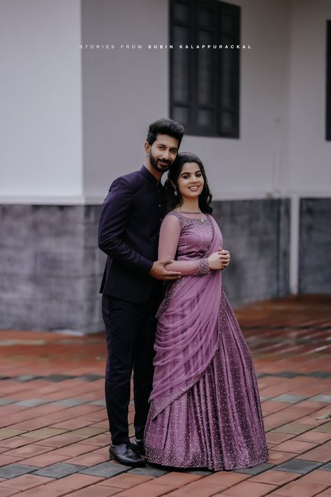 Bride & Groom
Kerala Engagement dress Lavender Bride And Groom Indian, Purple Couple Outfits Indian, Lavender Reception Dress, Engagement Christian Dress, Bride Reception Dresses Indian, Christian Wedding Couple Dress, Engagement Outfits For Bride And Groom, Lavender Couple Outfits, Bride Groom Dress Indian Wedding Ideas