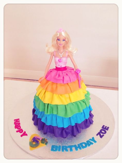 Birthday Snack Ideas, Poker Theme Cake, Rainbow Barbie, Dolly Varden Cake, Barbie Dress Cake, Barbie Doll Birthday Cake, Dolly Varden, Barbie Birthday Cake, Decorating Birthday