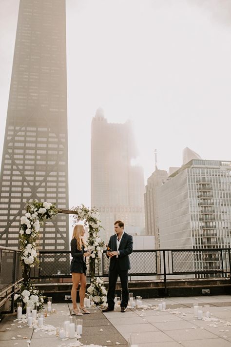 Roof Proposal, Classy Proposal, Rooftop Proposal, Chicago Flowers, Free Wedding Templates, Easy Wedding Planning, Wedding Planning Tools, Free Wedding Printables, Floral Arrangements Wedding