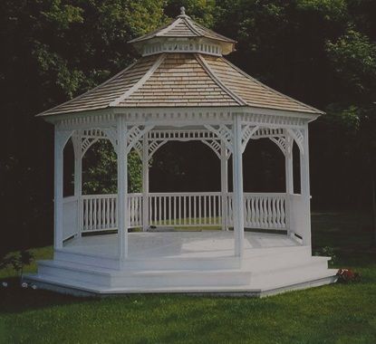 Wooden Gazebo & Pavilion Kits | Summerwood Products Wooden Gazebo Kits, Victorian Gazebo, White Gazebo, Large Gazebo, Gazebo Plans, Wooden Gazebo, Hillside Landscaping, Backyard Gazebo, Victorian Garden