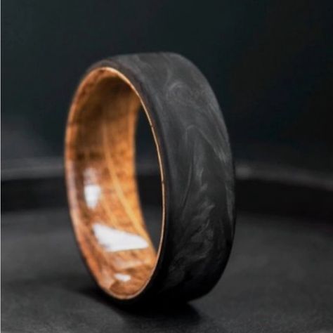 Beautiful Men’s Ring ( Wedding Band). Size 8 Brand New. Black And Wood Mens Wedding Band, Wedding Band Men Black, Rings For Him Wedding, Black Wood Wedding Band, Grooms Rings Wedding, Wooden Wedding Rings For Men, Alternative Wedding Rings Men, Guys Wedding Band, Mens Whiskey Barrel Wedding Bands