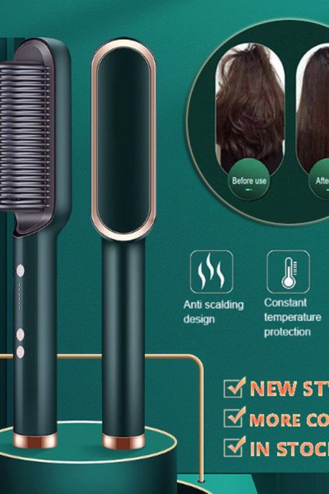 New 2 In 1 Hair Straightener Hot Comb Negative Ion Curling Tong Dual-purpose Electric Hair Brush Samsung Family Hub Fridge, Hot Comb, Electric Hair Brush, Straightening Comb, Hair Pulling, Electric Hair, Styling Comb, One Hair, Styling Tools