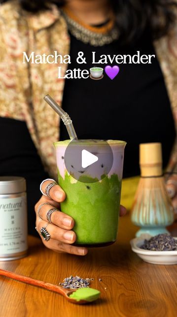 240K views · 23K likes | Saloni Kukreja🌷 on Instagram: "Oat Matcha Lavender Latte 💚 If you are a matcha lover like me, you’ve got to try my Starbucks inspired drink!!!   Here’s how you can make this recipe at home ☺️  Ingredients-  •2 tsps matcha   •1/2 cup water at 80C   •Lots of Ice  1/2 cup Oat Milk   •1 teaspoon lavender buds   •4 tbsps fresh cream   •3 tbsp milk   •1/2 tsp icing sugar   •1/4th tsp blueberry powder or purple food colour  Process- - In a pot on a low flame ,add fresh cream with lavender pods , remove it from the heat and let it infuse in the cream - Soak the bamboo whisk if using - Sieve the matcha , pour hot water and whisk until it becomes frothy  - Strain the lavender cream in a glass and add in icing sugar, milk and blueberry powder and mix it with a frother - Fil Saloni Kukreja, Lavender Matcha Latte, Lavender Latte, Bamboo Whisk, Matcha Lover, Purple Food Coloring, Matcha Latte Recipe, Blueberry Powder, Lavender Cream