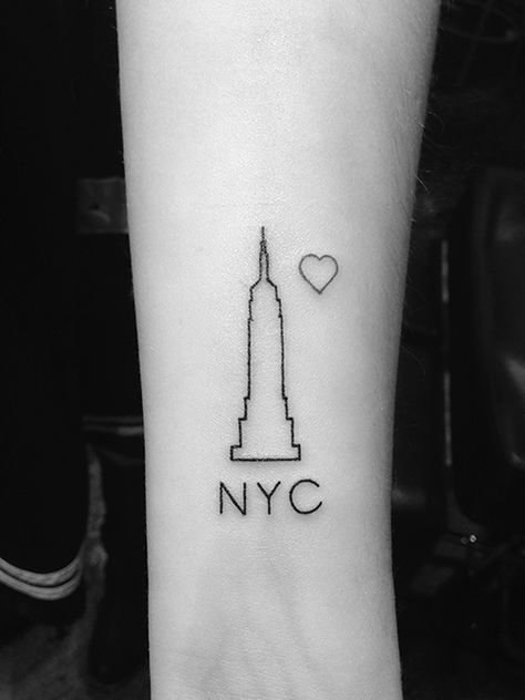 Kevin King, NYC Skyline Tattoo, State Tattoos, Tattoo T, Tato Minimal, Paris Tattoo, Typography Tattoo, New York Tattoo, Nyc Tattoo, City Tattoo