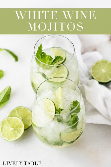 Best Rum For Mojitos, White Wine Drink, White Wine Cocktail, Healthy Spring Recipes, Wine Cocktail Recipes, Mint Drink, Mint Cocktails, Wedding Diet, Good Rum