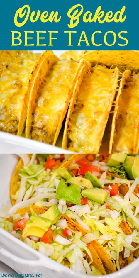 Margaritas, Taco Dinner Ideas Ground Beef, Hamburger Meat Recipes Taco, Taco Meat With Cream Cheese, Beef And Bean Tacos, Ground Beef Baked Tacos, Oven Baked Tacos Ground Beef, Oven Tacos Baked, Baked Tacos Beef