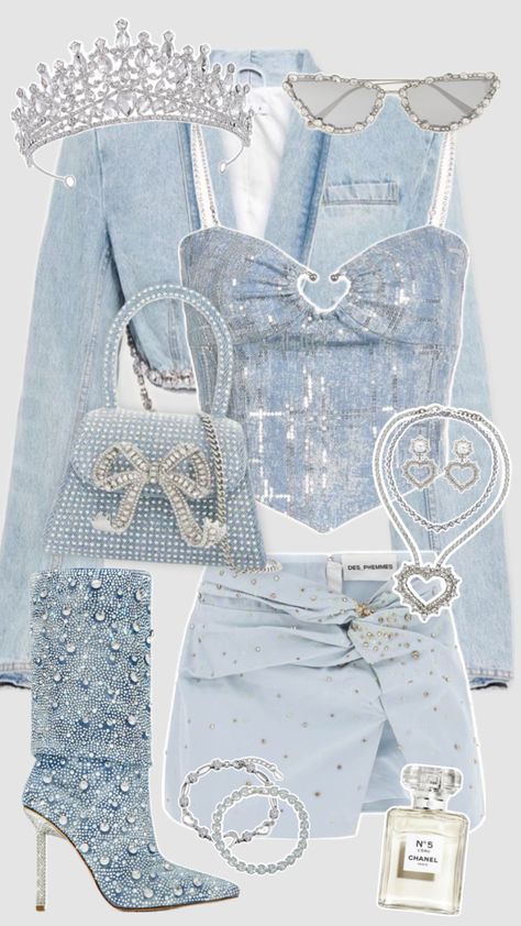 #outfitinspo #sabrinacarpenter #celebrity #cinderella #glitter #cute #girly #princess #fyp Cinderella Outfit, Midnight Rain, Kpop Concert Outfit, Looks Jeans, Glitter Fashion, Bratz Inspired Outfits, Dressy Casual Outfits, Preformance Outfits, Future Outfit