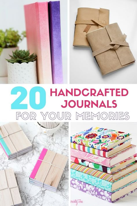 Learn how to make a journal with these 20 handcrafted journals to record your precious memories. Each unique journal includes a step by step tutorial. #uniquejournal #howtomakeajournal #handmadejournal #easycraft How To Make Your Own Journal Diy Ideas, How To Make A Journal Diy, Smash Journal How To Make A, How To Make Journal Books, Diy Journal Book How To Make, Journal Making Bookbinding, Making A Journal Book, Journal Diy How To Make Your Own, Homemade Journal Diy