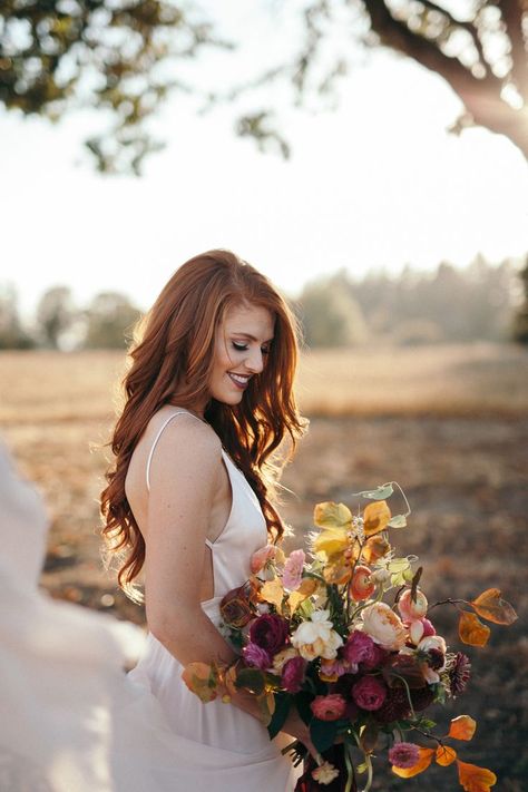 Redhead bride. #redheads #bride #wedding Red Head Wedding Dress, Redhead Bride, Roloff Family, Leanne Marshall, Anniversary Photoshoot, Portland Wedding, Wedding Pink, Maine Wedding, Floral Inspiration