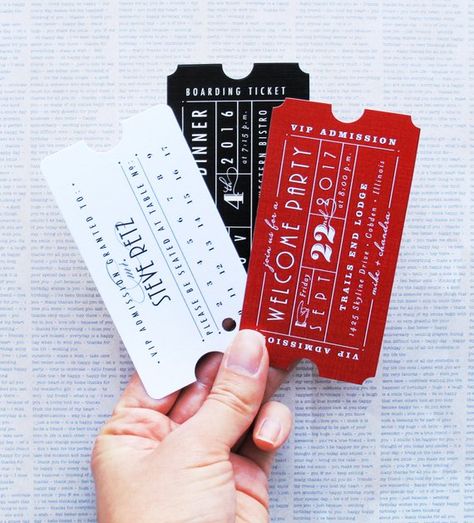 Ticket Escort Card / Ticket Place Card for Theater Movie or Prom Themes, Carnival Wedding, Welcome Party, Prom Decor, Ticket Design, 카드 디자인, Graphic Design Fonts, Brand Kit, Graphic Wallpaper