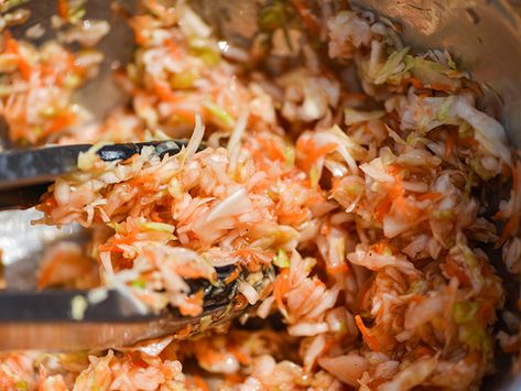 Lexington-Style Red Coleslaw Recipe | Serious Eats Red Coleslaw, Red Coleslaw Recipe, Red Slaw, Red Cabbage Coleslaw, American Dishes, Slaw Recipes, Hot Dog Recipes, Coleslaw Recipe, Serious Eats