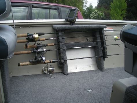 rod holder Bass Boat Ideas, Jon Boat Fishing, Jon Boat Project, Boat Conversion, Jon Boat Modifications, Fishing Boat Accessories, Boat Upgrades, Boat Rod Holders, John Boats