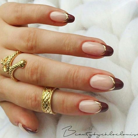 elegant nail designs elegant nails brown acrylic nails brown aesthetic brown nails gold aesthetic gold wallpaper gold nails nails art tutorial colorful nail art cute nail ideas cute beach nails cute heart nails cute nails cute fall nails polish nails nail art designs nail art ideas nail polish colors nail care nail tips nails fall nail gel nail inspo nail health nail art summer nail art inspiration nail shop nail fashion nails 2023 trends nails art winter nails art spring nails art autumn Brown And Gold French Nails, Bronze French Nails, Almond Nails With Gold Tips, Bronze Tip Nails, Brown Nails With Gold Accent, Brown French Tip With Gold, Brown And Gold Almond Nails, Brown And Gold French Tip Nails, Bronze French Tip Nails