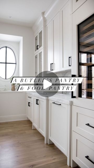 Melissa Manzardo Hryszko on Instagram: "This is the perfect setup for entertaining. A beautiful butler's pantry right off of the formal dining room. With an additional dishwasher and sink, dinner party clean-ups are a breeze. And need another bottle of wine, not a worry with the built-in wine fridge!
Directly across the hallway is a food pantry with a ton of storage, including the handy pullout baskets we love incorporating into our pantries. They are great for storing onions & potatoes or snacks for the littles. We also love the warmth the woven texture of the basket brings into the room. 

#butlerspantry #wetbar #pantry #pantryorganization #pantrygoals #dreamhome #housegoals #instahome #bearspawcustom2" Butler Pantry With Sink And Dishwasher, Butler Pantry Pass Through, Butler Pantry Design Layout, Butlers Pantry In Laundry Room, Small Butlers Pantry With Fridge, Butlers Pantry With Sink And Dishwasher, Walkthrough Butlers Pantry, Walk Through Butlers Pantry Ideas Layout, Butlers Pantry Hallway