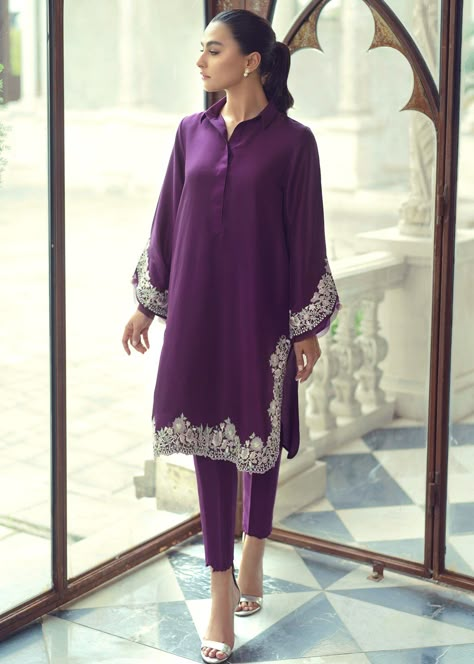 Pakistani Casual Dresses, Indian Suit, Silk Pant, Resham Work, Pakistani Fashion Party Wear, Pakistani Fashion Casual, Salwar Kamiz, Pakistani Dresses Casual, Kurta Designs Women