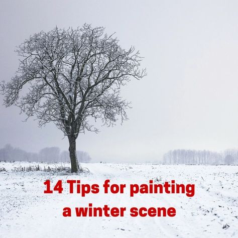 Winter Scene Paintings, Tips For Painting, Winter Artwork, Winter Landscape Painting, Christmas Paintings On Canvas, Christmas Landscape, Winter Illustration, Winter Watercolor, Painting Snow