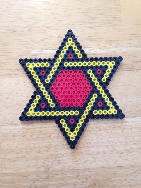 Perler - Star of David Perler Bead Star, Christmas Perler Beads, Hamma Beads Ideas, Pearl Beads Pattern, Easy Perler Beads Ideas, Beads Pattern, Hamma Beads, Fuse Bead Patterns, Pony Bead Patterns