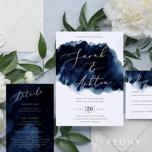 Blue Sunset Wedding Invitation Set Instant Download Royalty | Etsy Sunset Wedding Invitations, Navy Wedding Theme, Midnight Blue Wedding, Indigo Wedding, Navy Wedding Invitation, Dark Blue Wedding, Navy Blue Wedding Invitations, Navy Wedding Invitations, White Wedding Invitations