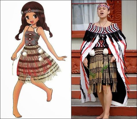 New Zealand Clothes, Mindanao Costume, 1960s Outfit, Worldbuilding Inspiration, Island Culture, Ipad Design, Crinoline Dress, Souvenir Ideas, Tattoos Traditional