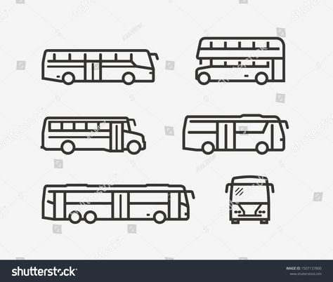 Bus icon set. Transport symbol in linear style. Vector illustration #Ad , #PAID, #set#Transport#Bus#icon Bus Icon, Tattoo Cafe, Diy Paper Crafts Decoration, Awesome Designs, Line Illustration, Art Icon, Wedding Stationary, Merchandise Design, Tiny Tattoos