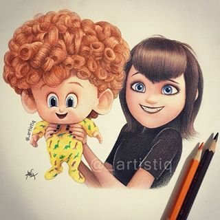 Mavis and Dennis from Hotel Transylvania 2! Drawn with colored pencils. 😊 What was the last movie you saw? Mavis And Dennis, Hotel Transylvania 2, Disney Character Drawings, Art Of Drawing, Color Pencil Sketch, Disney Drawings Sketches, Prismacolor Art, Disney Art Drawings, Hotel Transylvania