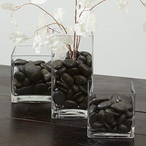 FloraCraft Vase Filler Rocks 5 Pounds Black Rocks In A Jar, Rock Collection Display Ideas, Display Rocks, Collection Display Ideas, Rock Collection Display, Vase Filler Ideas, Candle On The Water, Black Rocks, Rock And Mineral