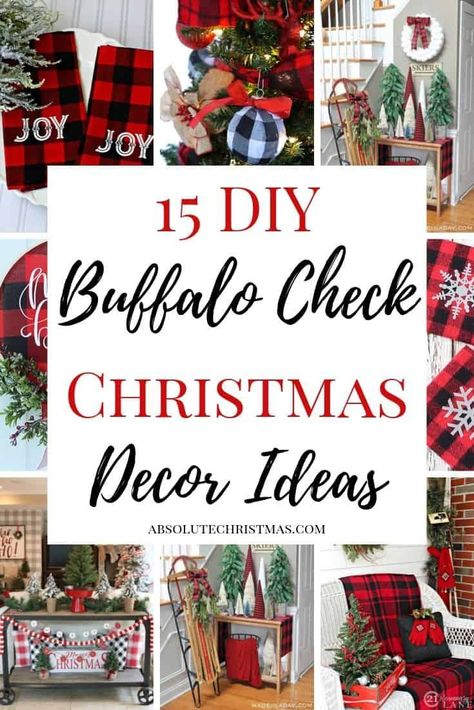 DIY Buffalo Check Christmas Decor Ideas Buffalo Check Christmas Decor, Country Christmas Trees, Buffalo Plaid Christmas Decor, Buffalo Plaid Decor, Buffalo Plaid Christmas Tree, Plaid Christmas Decor, Buffalo Check Christmas, Plaid Christmas Tree, Dollar Tree Christmas