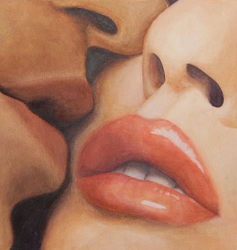 Passionate Kisses  by Sassy Girl Creations, via Flickr Kiss Painting, Sassy Girl, Romance Art, A Level Art, Romantic Art, Couple Drawings, Love Drawings, Painting Art Projects, Couple Art