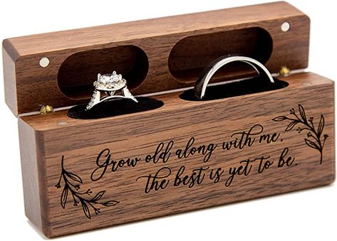 Tacky Wedding, Ring Bearer Pillow Alternative, Wedding Ring Bearer Boxes, Engagement Ring Holders, Grow Old With Me, Ring Case, Wood Ring Box, Girls Jewelry Box, Musical Jewelry Box