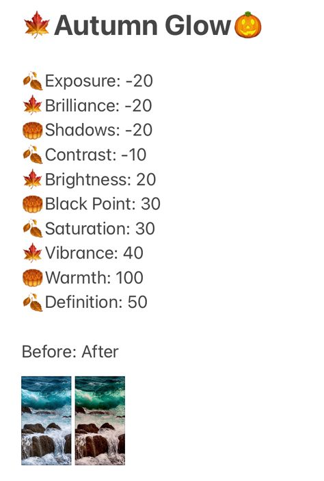 Iphone Filters Photo Editing Fall, Cozy Photo Editing, Autumn Photo Editing Iphone, Fall Photo Filter, Fall Photo Edit, How To Edit Fall Photos, Fall Iphone Photo Edit, Fall Editing Iphone, Autumn Filter Iphone