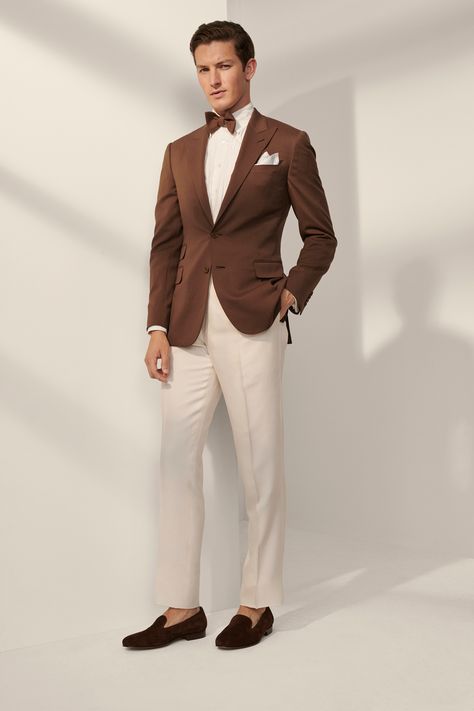 Ralph Lauren Purple Label Men, Blazer Outfits Men, Ralph Lauren Suits, Ralph Lauren Menswear, Brown Suit, Wedding Outfit Men, Designer Suits For Men, Brown Blazer, Brown Suits